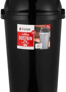 Alplas Lift-Top Bin Plastic Dustbin  (Black)